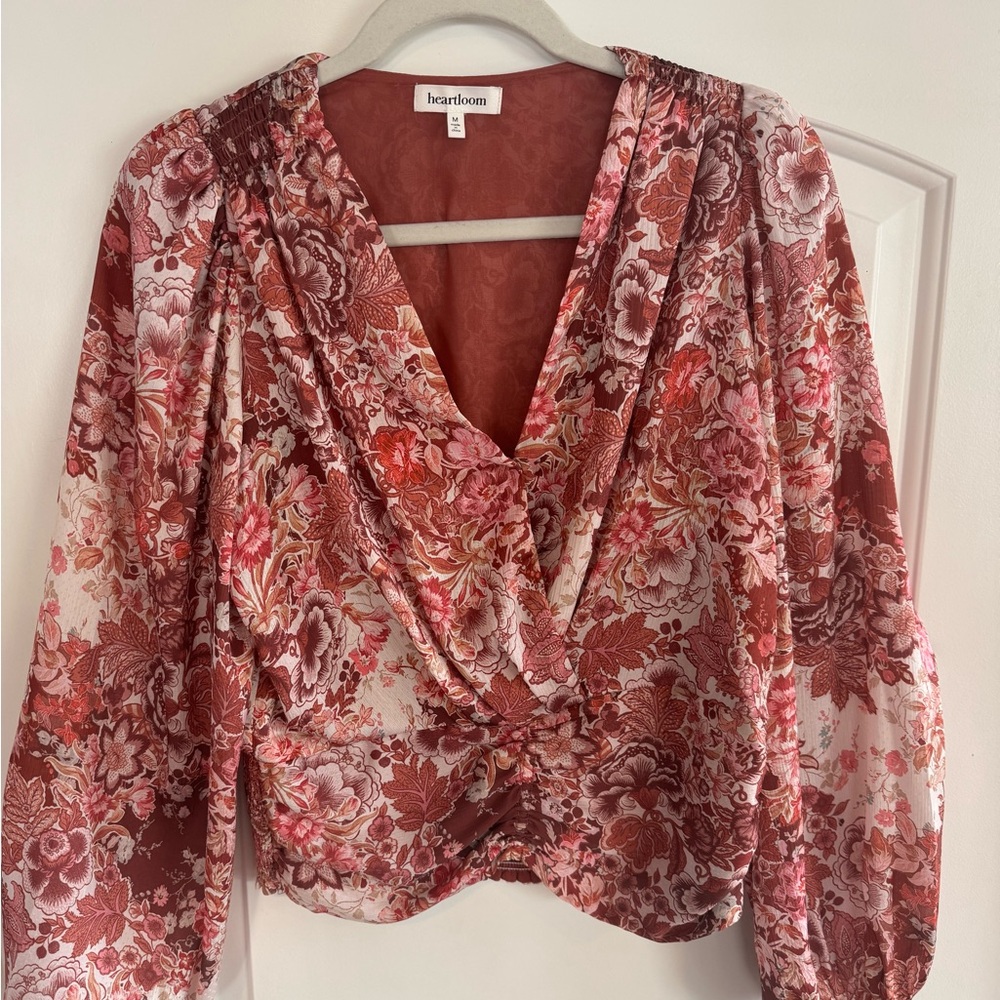 Heartloom Floral Blouse - Red and Pink